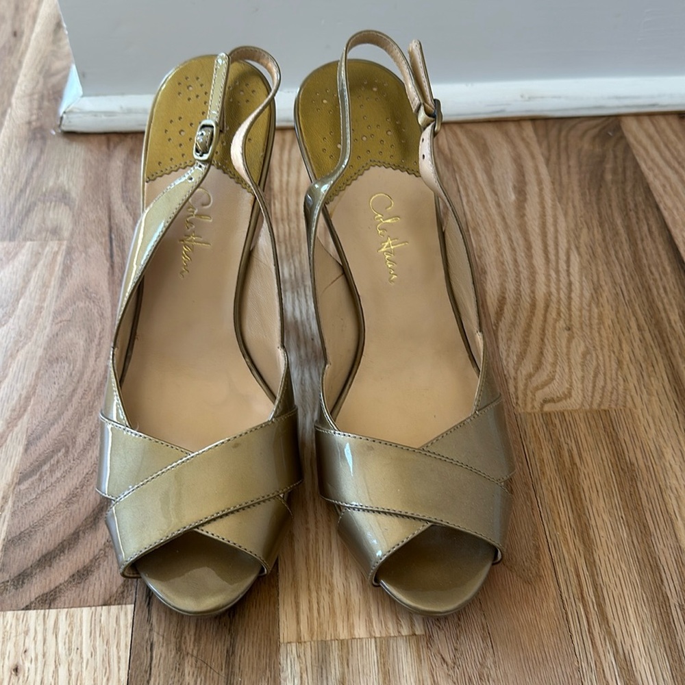 Gold Cole Haan heels